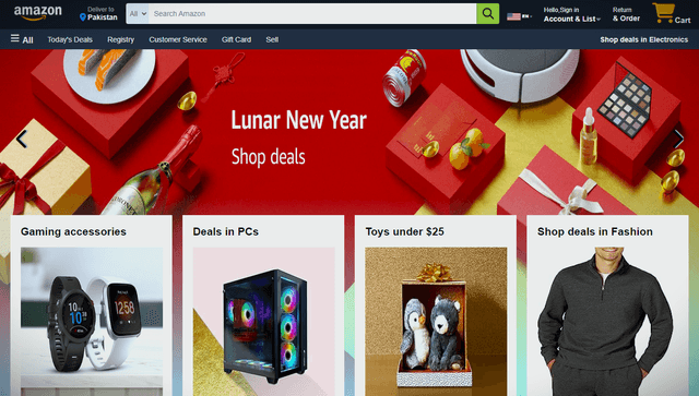 Amazon Homepage UI Clone